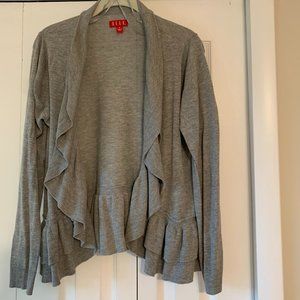 Elle Knit Cardigan/Open Front with Peplum Hem Detail